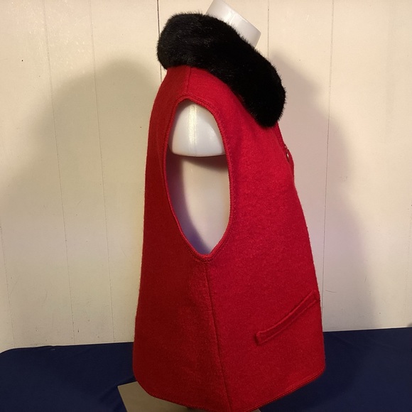 Lisa International womens boiled wool vest with faux removable collar size XL - Picture 4 of 8